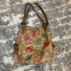 Maurizio Taituti Italian Floral Women's Leather Shoulder Bag